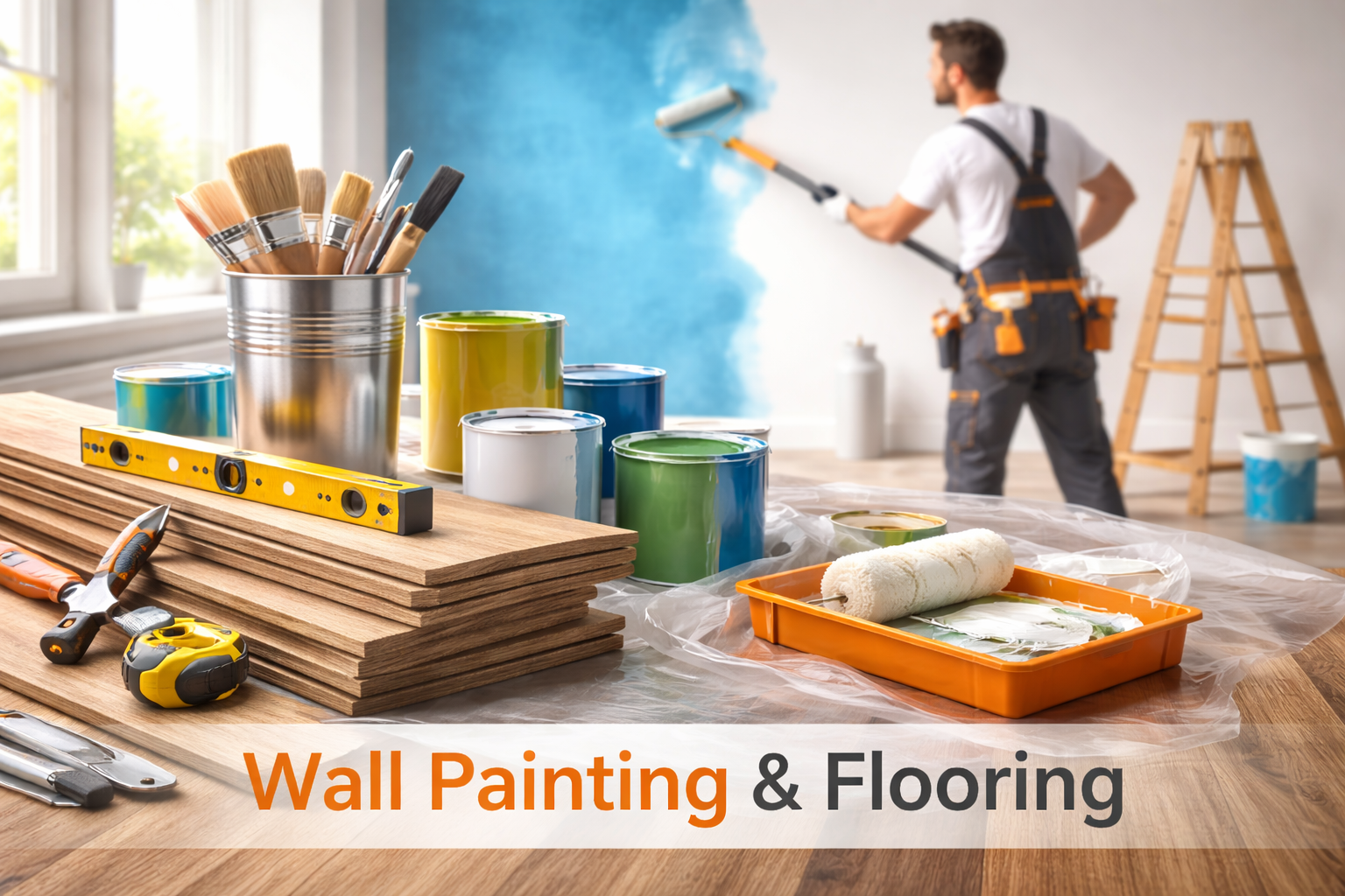 wall painting andflooring